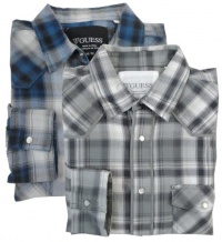 Guess Men's Culver Western Plaid Shirt