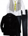 Kenneth Cole Boys 2-7 Blazer with Shirt and Jean, Gray, 7