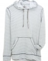 American Rag Hoodie, Kangaroo Pocket Stripe Hoodie Bright White L