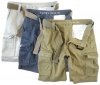 Nautica Mens Belted Cargo Shorts