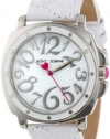 Betsey Johnson Women's BJ00044-01 Analog White Quilted Heart Strap Watch