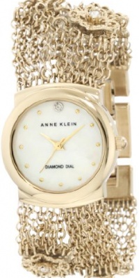 Anne Klein Women's 10/9780MPGB Swarovski Crystal Accented Rope Chain Diamond Dial Watch