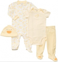 Carters Infant Yellow Duckie Four Piece Layette Set, 6M