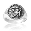 Chuvora .925 Sterling Silver Eye of Horus, Egypt Eye, Symbol of Protection, Royal Power and Good Health Ring for Women - Nickel Free