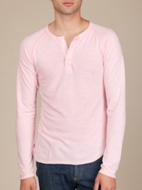 Long-Sleeve Raglan Henley(ECO PINK RIBBON,LARGE)