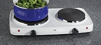 Maxi-Matic EDB-302F Elite Cuisine Dual Temperature Double Burner 1500-Watt Hot Plate, White