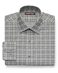 A laid-back tonal check dress shirt maintains your polish while demonstrating your warm, affable personality, a welcome addition to your work wardrobe and an effortless design outside the office.