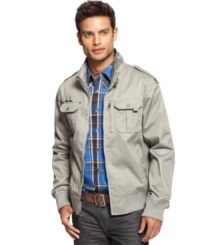 This jacket from Marc Ecko Cut & Sew is your go-to when you need a lightweight layer to complement your casual cool.