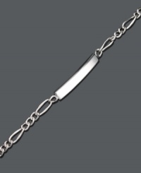 Simple and sophisticated, this traditional sterling silver ID bracelet adds a little decor to a tiny wrist. Approximate length: 6-1/2 inches.