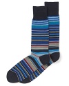 Brilliantly colorful stripes run across these playful Paul Smith socks, adding some vibrancy to your everyday attire.