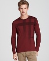 Burberry's signature check print fades into the soft cotton of this comfortable long-sleeve tee, an ideal piece for your laid-back look.