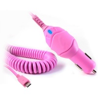 Premium Micro Usb Car Charger In Pink