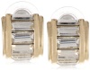 Anne Klein Hylan Gold-Tone Crystal Mini Baguette Hoop Earrings