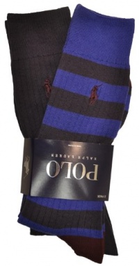 Polo Ralph Lauren Men's 2 Pack Pony Logo Dress Socks Navy/ Blue