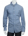 Boss (Hugo Boss) Men's Blue Striped Button Down Shirt