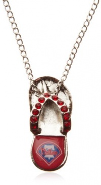 MLB Philadelphia Phillies Crystal Flip Flop Necklace