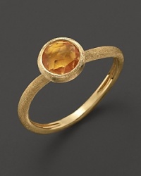 From the Jaipur collection, a brilliantly hued citrine stone in 18 karat yellow gold. From Marco Bicego.