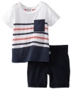 Splendid Littles Baby-Girls Newborn Nantucket Stripe Short Set, White, 6-12 Months