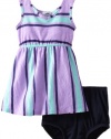 Splendid Littles Baby-Girls Newborn Santorini Stripe Dress and Bloomer, Grapesicle, 6-12 Months