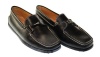 TOD'S Women`s Pellame Black Leather Loafers Sz 34 1/2 30B999