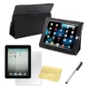 HDE® Black Magnetic Folding Cover Case Stand for iPad 1st Generation + Screen Protector + Stylus