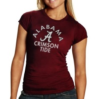 NCAA Alabama Crimson Tide Women's Team Crew Neck Slim Fit T-Shirt - Crimson