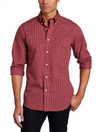 Nautica Men's Long Sleeve Wrinkle Resistant Plaid, Red, XX-Large