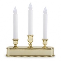 Extra Bright Flameless Battery Operated 3 Tier LED Window Candle with Auto Sensor, Gold