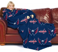 NHL Washington Capitals Comfy Throw Blanket with Sleeves