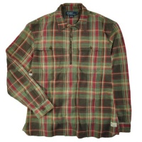 Polo Ralph Lauren Men's Plaid Half-Zip Workshirt, Timber, L