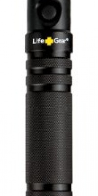 Life Gear LG21-70004-BLA Highland LED Tactical Flashlight with Red Tail Emergency Flasher, 400-Lumens