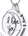 Sterling Silver I Love You To The Moon and Back Two Piece Pendant Necklace, 18