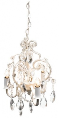 Tadpoles Three Bulb Chandelier in White Diamond