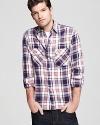 Shades of Grey Plaid Sport Shirt - Slim Fit