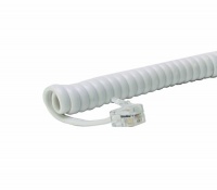 Leviton C2407-15W 15-Feet Coiled Handset Cord with Modular Plugs, White