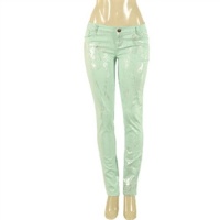 G2 Fashion Square Metallic Finish Denim Skinny Jeans