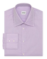 Armani Collezioni Solid Textured Dress Shirt - Contemporary Fit