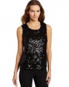 Jones New York Women's Petite-Size Sleeveless Sequin Mesh Shell Shirt