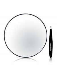 EXCLUSIVELY AT SAKS. Elegant and ultra-functional, this Mini Slant Tweezer wonder features Tweezerman's signature perfectly aligned, hand-filed precision tips for expert brow shaping. Stainless steel with enamel color finish and a single, lovely embellishment. Also includes 10x Magnifying Mirror: optically correct for perfect tweezing, this convenient home and travel mirror is clear from edge-to-edge with no distortion. Attaches to any smooth, clean surface.