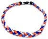 20 Blue/Orange/White Titanium Sport Tornado Baseball/Softball Necklace