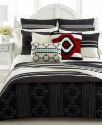 Ralph Lauren Black Adobe Stripe Full / Queen Comforter