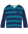 Blocky stripes on this tee from Roxy make it a sweet style, perfect for a sunny day.