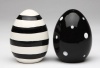 Appletree 2-3/4-Inch Black and White Egg Shape Salt and Pepper