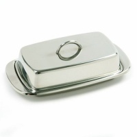 Norpro 282 Stainless Steel Double Covered Butter Dish, Silver