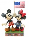 Disney Traditions by Jim Shore 4013254 Mickey and Minnie Mouse Holding an American Flag Figurine 9-1/2-Inch