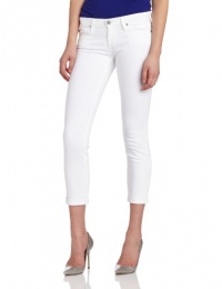 AG Adriano Goldschmied Women's The Stilt Roll-Up Cigarette Denim, White, 27