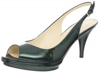 Nine West Women's Sharina Slingback Pump,Dark Green Patent,11 M US