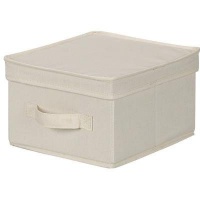 Household Essentials Medium Storage Box, Natural Canvas