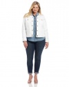 Lucky Brand Women's Plus-Size Adelaide Denim Jacket, Pearl, 1X