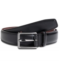 Tie together your polished look with this textured leather belt from Perry Ellis.